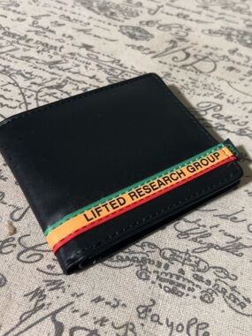 LRG Lifted Research Group Black Rasta Striped Bifold Wallet